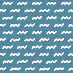 Irregular chalk zigzag handdrawn seamless pattern