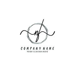 NF initial Handwriting logo vector templates