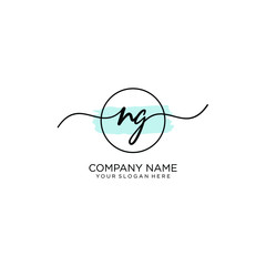 NG initial Handwriting logo vector templates