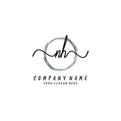NH initial Handwriting logo vector templates