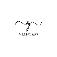 NJ initial Handwriting logo vector templates