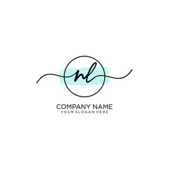 NL initial Handwriting logo vector templates