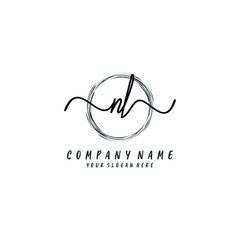 NL initial Handwriting logo vector templates