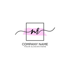 NR initial Handwriting logo vector templates