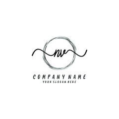 NV initial Handwriting logo vector templates
