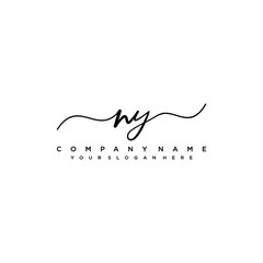 NY initial Handwriting logo vector templates
