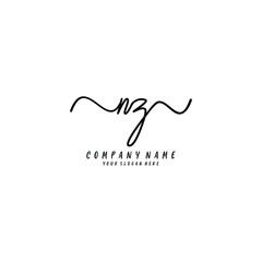 NZ initial Handwriting logo vector templates