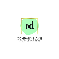 OD initial Handwriting logo vector templates