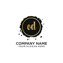 OD initial Handwriting logo vector templates