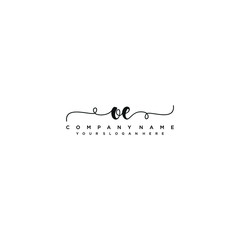 OE initial Handwriting logo vector templates