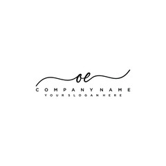 OE initial Handwriting logo vector templates
