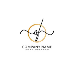 OF initial Handwriting logo vector templates