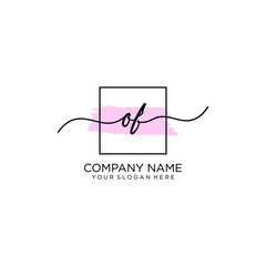 OF initial Handwriting logo vector templates