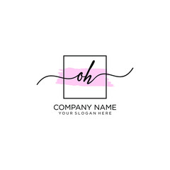 OH initial Handwriting logo vector templates