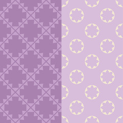 A set of 2 patterns. Design with manual hatching. Ethnic boho ornament. Seamless background. Tribal motif. Vector illustration for web design or print.