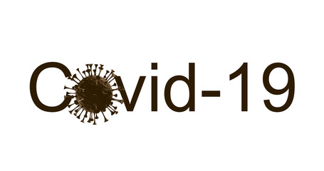 Covid-19 Coronavirus concept inscription typography design logo