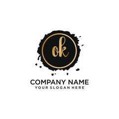 OK initial Handwriting logo vector templates