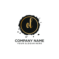 OL initial Handwriting logo vector templates