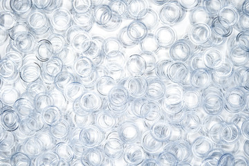 many blue transparent plastic circles texture