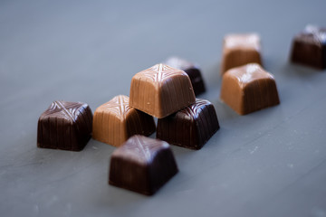 selective focus, chocolates, truffle, copyspace