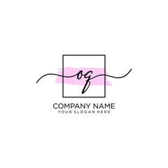 OQ initial Handwriting logo vector templates