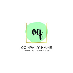 OQ initial Handwriting logo vector templates