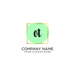 OT initial Handwriting logo vector templates