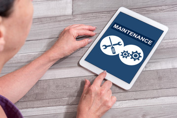 Maintenance service concept on a tablet