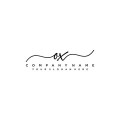 OX initial Handwriting logo vector templates