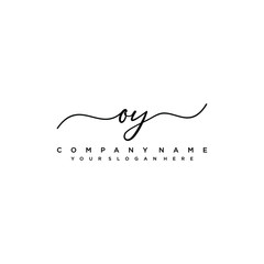 OY initial Handwriting logo vector templates