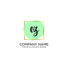 OZ initial Handwriting logo vector templates