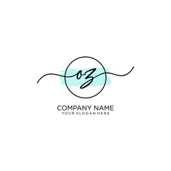 OZ initial Handwriting logo vector templates