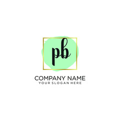 PB initial Handwriting logo vector templates