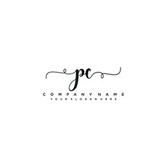 PC initial Handwriting logo vector templates