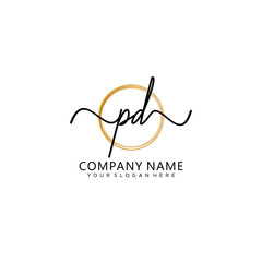 PD initial Handwriting logo vector templates