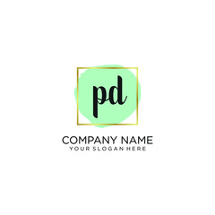 PD initial Handwriting logo vector templates