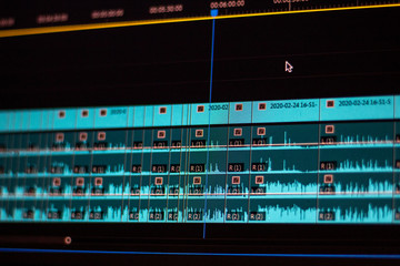close up of a video editing timeline