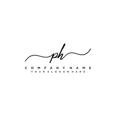 PH initial Handwriting logo vector templates