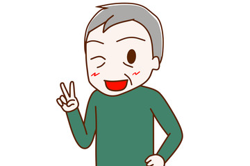 ラッキーに思う高齢の男性