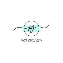 Fototapeta premium PJ initial Handwriting logo vector templates