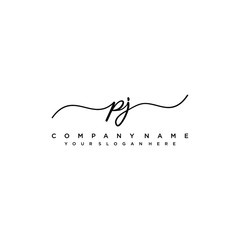PJ initial Handwriting logo vector templates