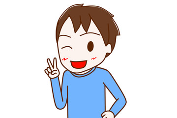 ラッキーに思う少年