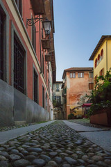 colored narrow street in italian old town