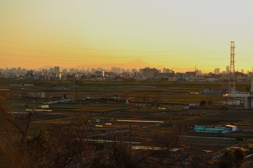 sunset of tokyo