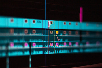 close up of a video editing timeline