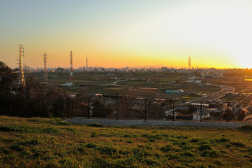 sunset of Tokyo