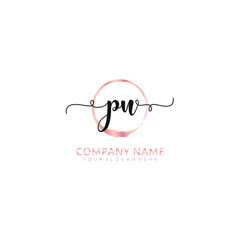 PN initial Handwriting logo vector template
