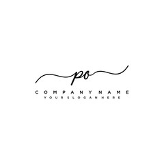 PO initial Handwriting logo vector template