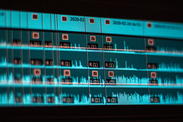 close up of a video editing timeline