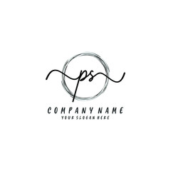 PS initial Handwriting logo vector template